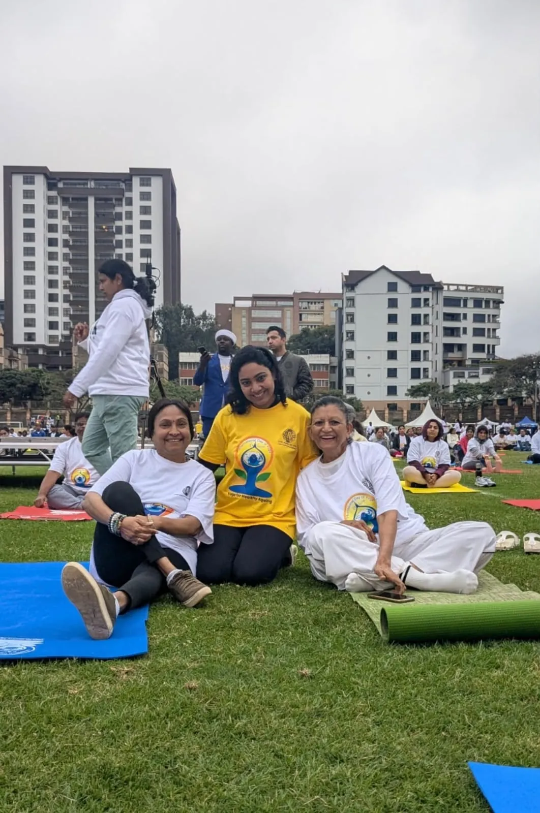 Community members enjoying the International Day of Yoga